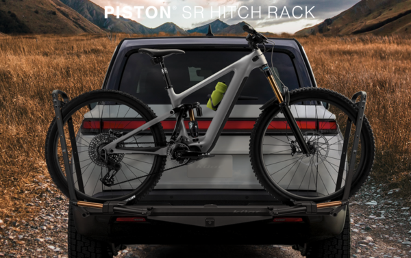 The Kuat Piston SR Hitch Rack is a one-bike rack will hold an e-bike weighing up to 100 pounds. Available today at Lititz Bikeworks.