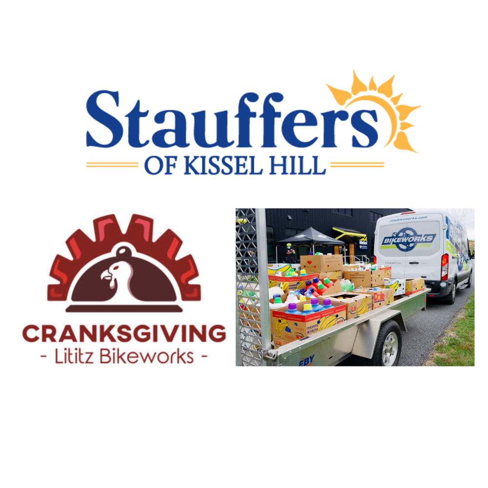 Cranksgiving Lititz Ride 2024 is sponsored by Stauffers of Kissel Hill