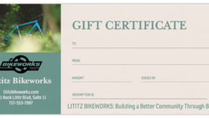 Bikeworks Gift cards can be used on everything from products to service.