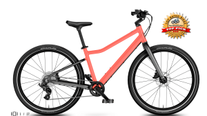 The Woom Explore 5 is a superlight, all-rounder 24" children's bike for riders aged seven and up with disc brakes, 8 gears and all-terrain tires. See all the colors today at Lititz Bikeworks The Woom Explore 5  is ideal for ages 7-11 years old with height ranging from 49-57". With a weight of just under 20 pounds, the Woom Explore 5 is the ideal way to level-up your childs pedaling abilities. Some of the top features include: Child-specific geometry, disc brakes, all-terrain tires, 8 gears, ergonomic saddle, ergonomic grips, quick-release seatpost clamp, adjustable stem