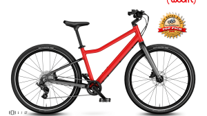 The Woom Explore 5 is a superlight, all-rounder 24" children's bike for riders aged seven and up with disc brakes, 8 gears and all-terrain tires. See all the colors today at Lititz Bikeworks The Woom Explore 5  is ideal for ages 7-11 years old with height ranging from 49-57". With a weight of just under 20 pounds, the Woom Explore 5 is the ideal way to level-up your childs pedaling abilities. Some of the top features include: Child-specific geometry, disc brakes, all-terrain tires, 8 gears, ergonomic saddle, ergonomic grips, quick-release seatpost clamp, adjustable stem
