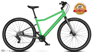 The Woom Explore 6 is a superlight, all-rounder 26" children's bike for riders aged 10 and up with disc brakes, 8 gears and all-terrain tires. See all the colors today at Lititz Bikeworks The Woom Explore 6  is ideal for ages 10 and up with height ranging from 55-65". With a weight of just 20 pounds, the Woom Explore 6 is the ideal way to level-up your childs pedaling abilities. Some of the top features include: Child-specific geometry, disc brakes, all-terrain tires, 8 gears, ergonomic saddle, ergonomic grips, quick-release seatpost clamp, adjustable stem