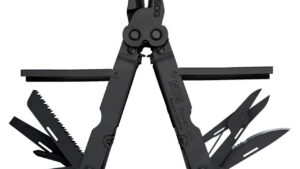 Using the proven PowerLock chassis, SOG is the only company to apply Compound Leverage technology to EOD (Explosive Ordnance Disposal). This makes it a breeze to crimp blasting caps and demolition cord with less hand pressure. Another unique SOG feature is the positioning of the crimper device within the confines of the handle…not in the plier jaw, like all other designs. This serves to minimize collateral damage to the crimper and allows the operator to have full use of the uninterrupted plier surface. Additionally, there is no weakening of the pliers that often causes breakage of the plier tips. The crimper produces non-flaring, high pull out strength crimps that meet government fuse well specifications. Also includes hard wire cutter.