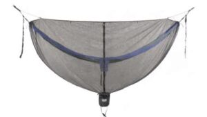 The luxurious ENO Guardian DX Bug Net is designed with SkyWeave™ Lite Mesh, dual doors, and an integrated DAC spreader bar to optimize space and comfort in your hammock while keeping you bug-free all night long. Dual zippered doors offer easy entry and exit of this ENO bug net.  The integrated DAC featherlite spreader bar and our innovative ridgeline construction of the ENO Guardian DX Bug Net optimize interior volume and reduce your contact with the mesh, keeping you bite-free and your stargazing uninterrupted. The lightweight and breathable mesh of the Guardian DX hammock bug net ensures you are protected while offering good airflow and visibility when hammock camping or hanging out. 